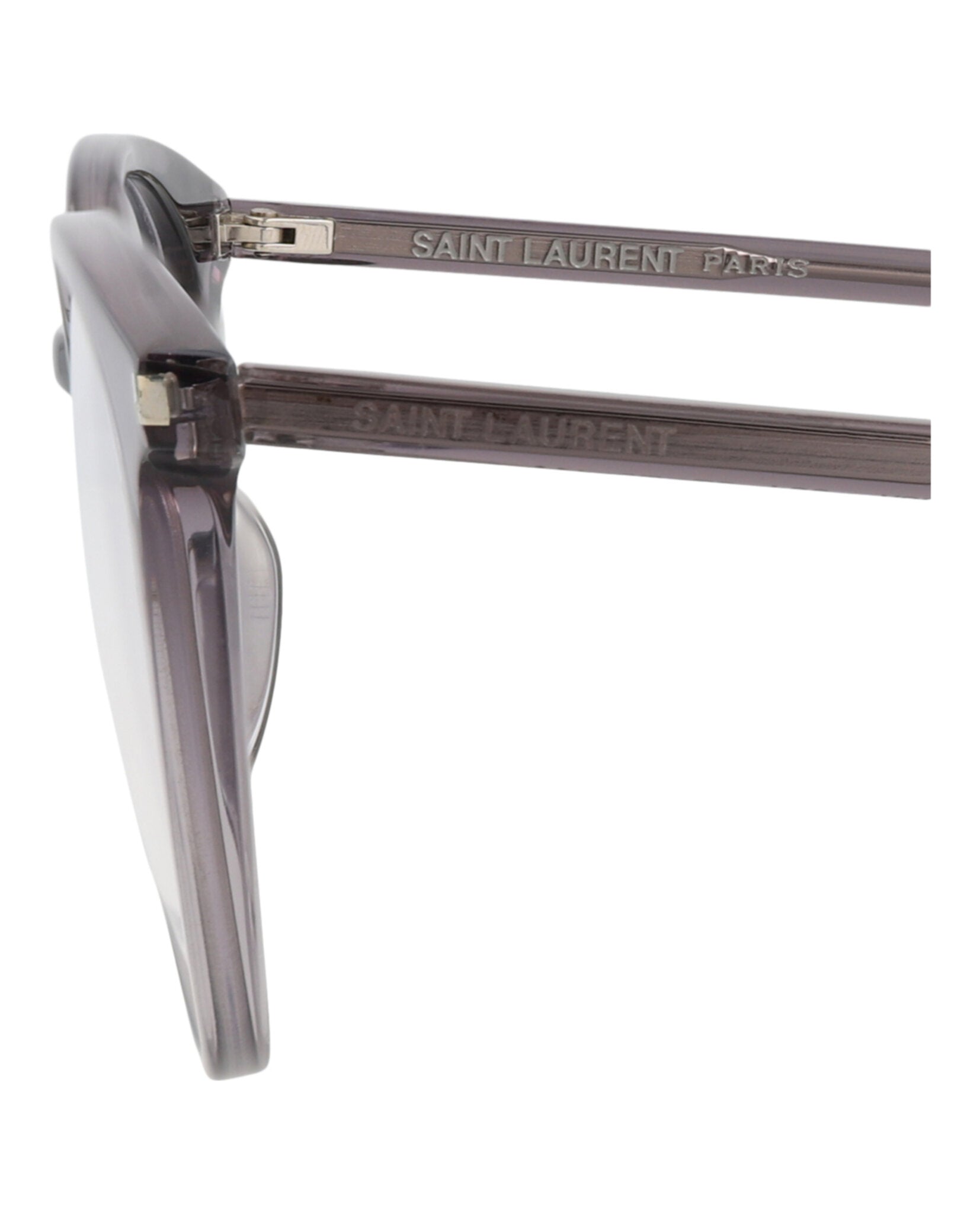 Saint Laurent Saint Laurent Unisex Round/Oval Grey Grey Transparent Fashion Designer Eyewear