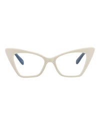 Saint Laurent Womens Cat Eye Ivory Black Transparent Fashion Designer Eyewear