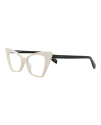 Saint Laurent Womens Cat Eye Ivory Black Transparent Fashion Designer Eyewear