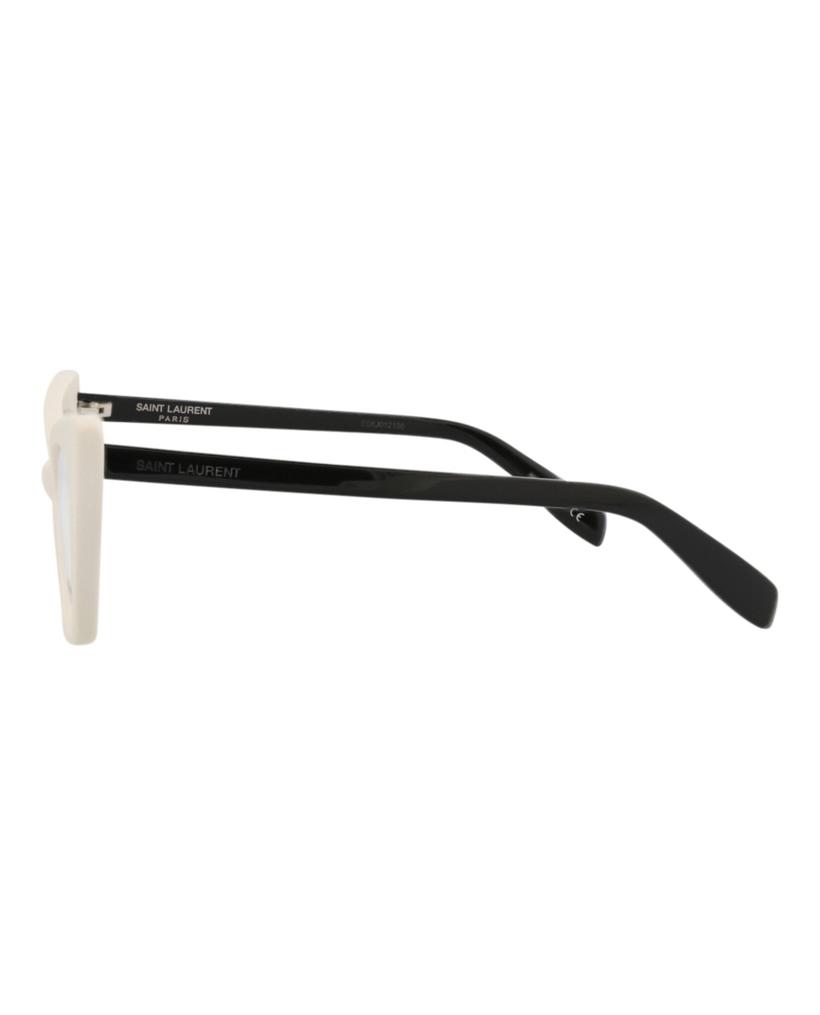 Saint Laurent Womens Cat Eye Ivory Black Transparent Fashion Designer Eyewear