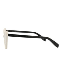 Saint Laurent Womens Cat Eye Ivory Black Transparent Fashion Designer Eyewear