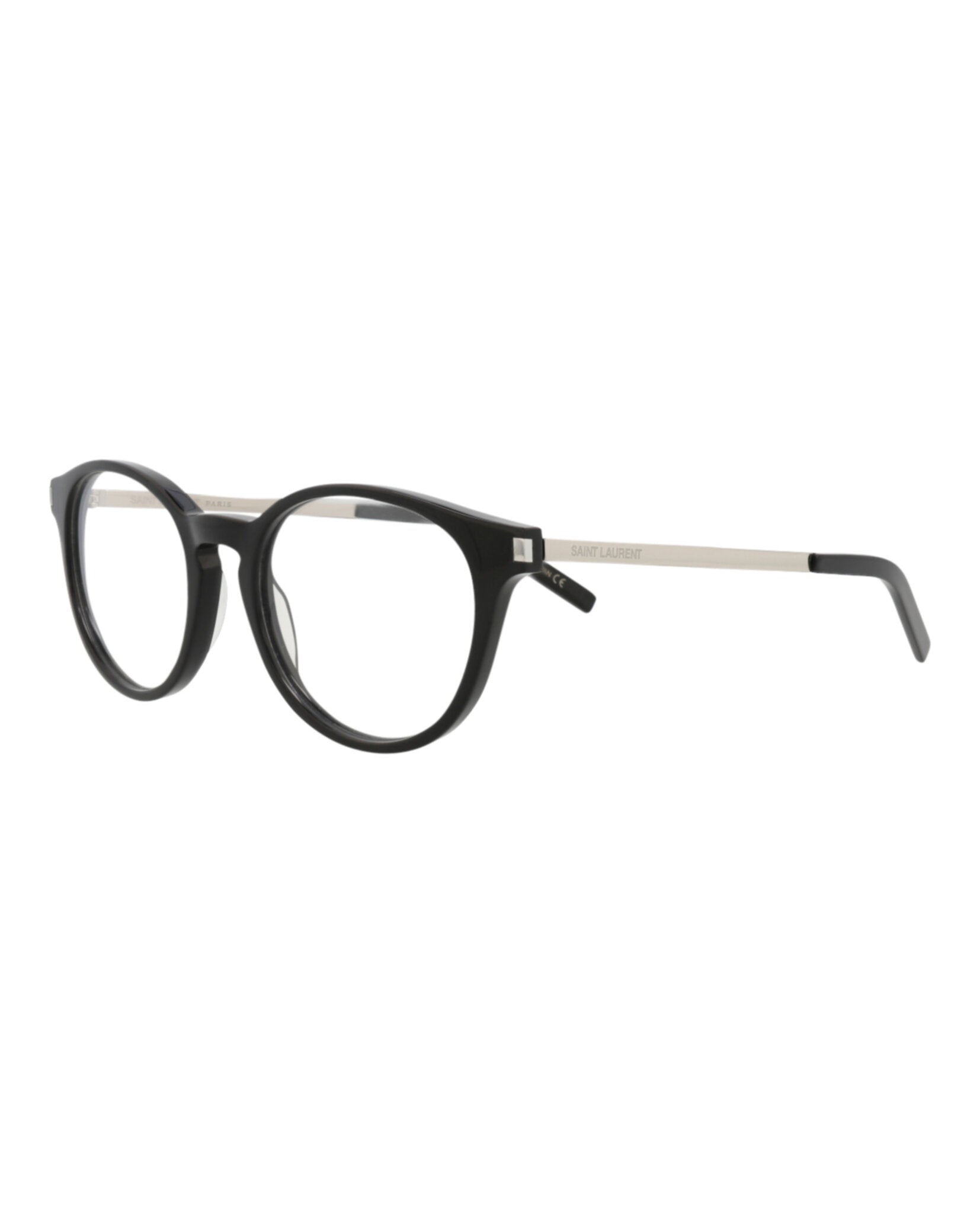 Saint Laurent Unisex Round/Oval Black Silver Transparent Fashion