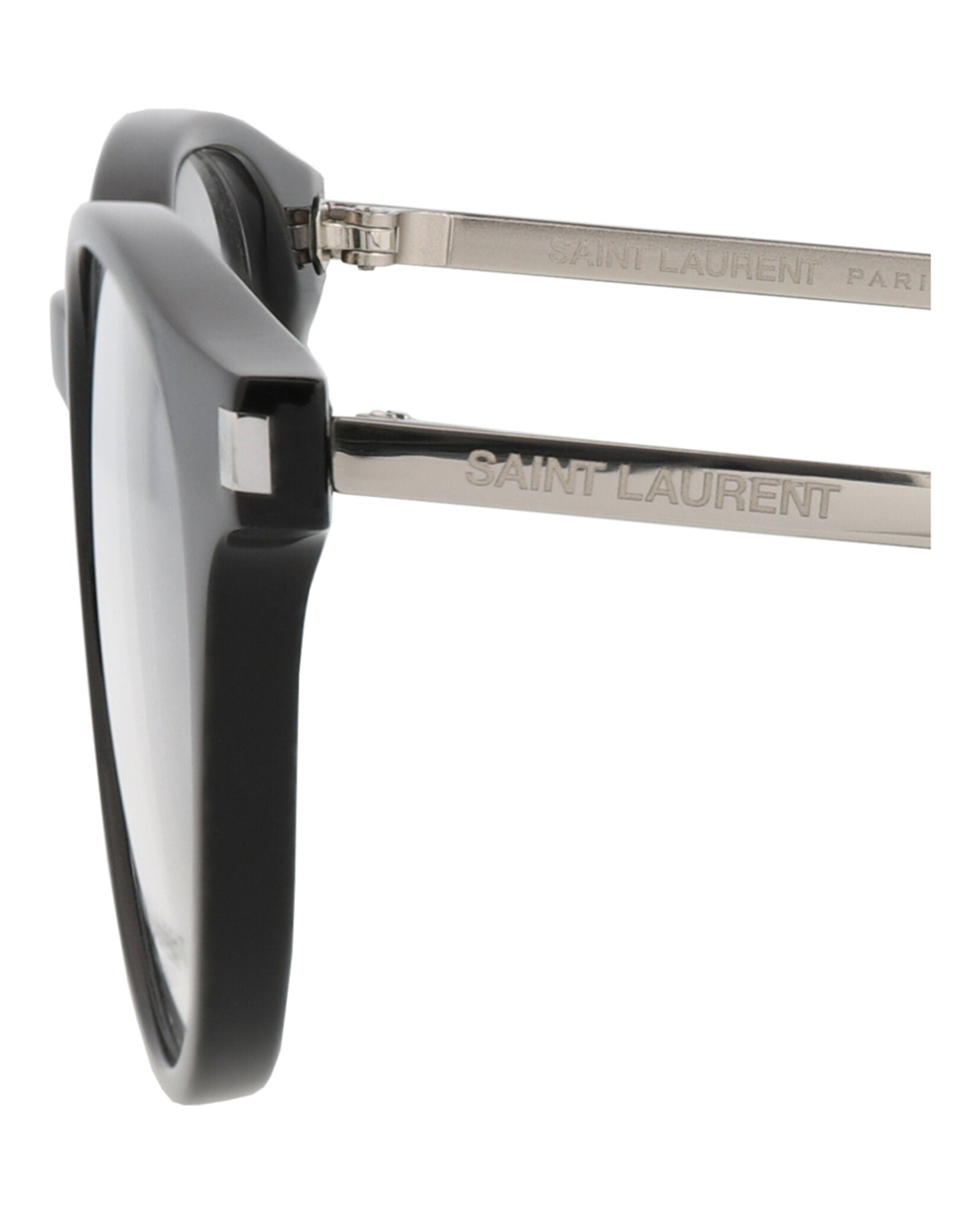 Saint Laurent Unisex Round/Oval Black Silver Transparent Fashion