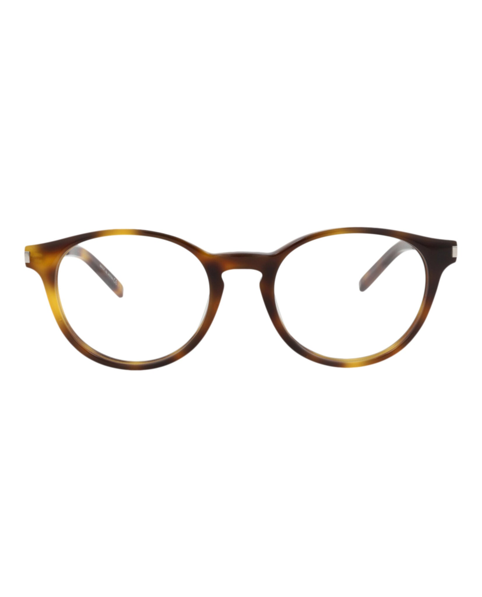 Saint Laurent Saint Laurent Unisex Round/Oval Havana Silver Transparent Fashion Designer Eyewear