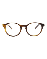 Saint Laurent Saint Laurent Unisex Round/Oval Havana Silver Transparent Fashion Designer Eyewear