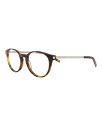 Saint Laurent Saint Laurent Unisex Round/Oval Havana Silver Transparent Fashion Designer Eyewear