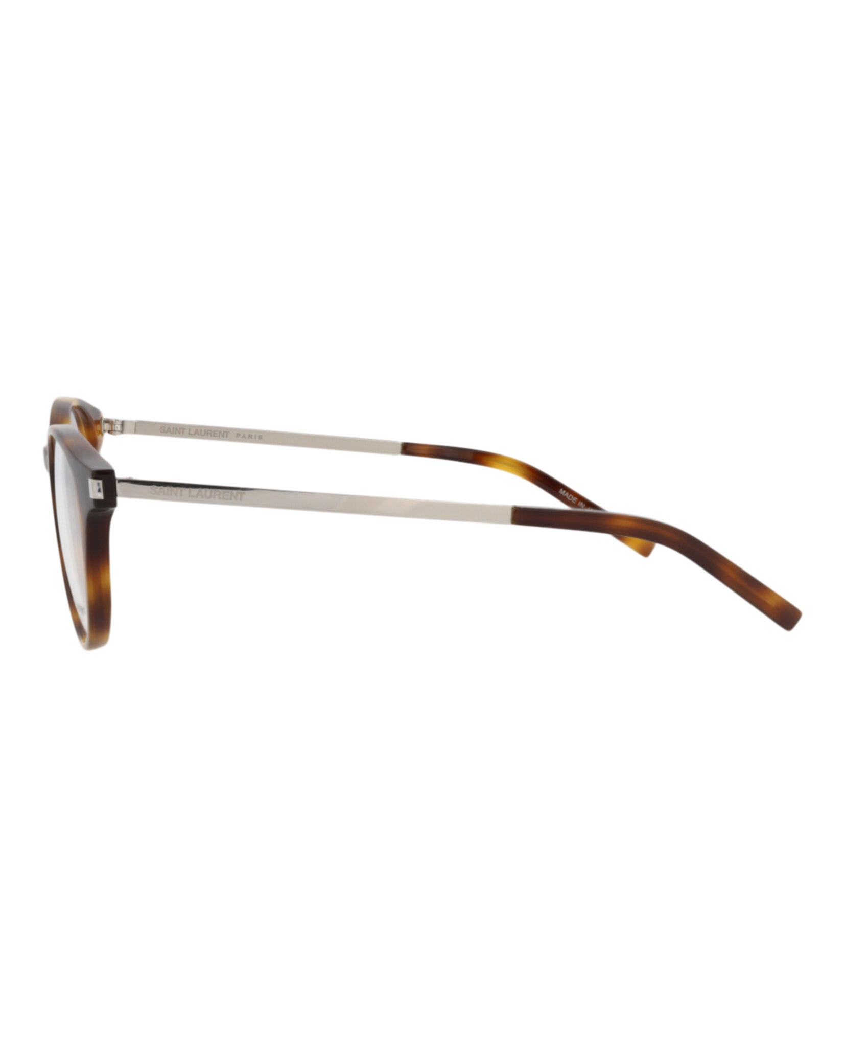 Saint Laurent Saint Laurent Unisex Round/Oval Havana Silver Transparent Fashion Designer Eyewear