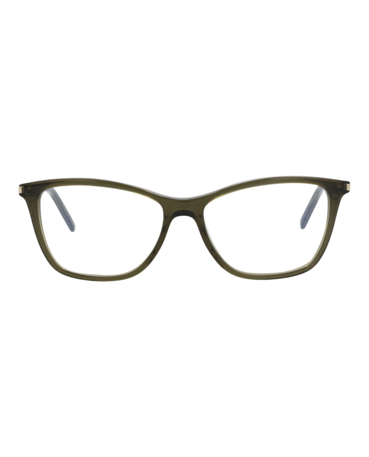 Saint Laurent Womens Cat Eye Green Green Transparent Fashion Designer Eyewear