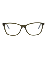 Saint Laurent Womens Cat Eye Green Green Transparent Fashion Designer Eyewear