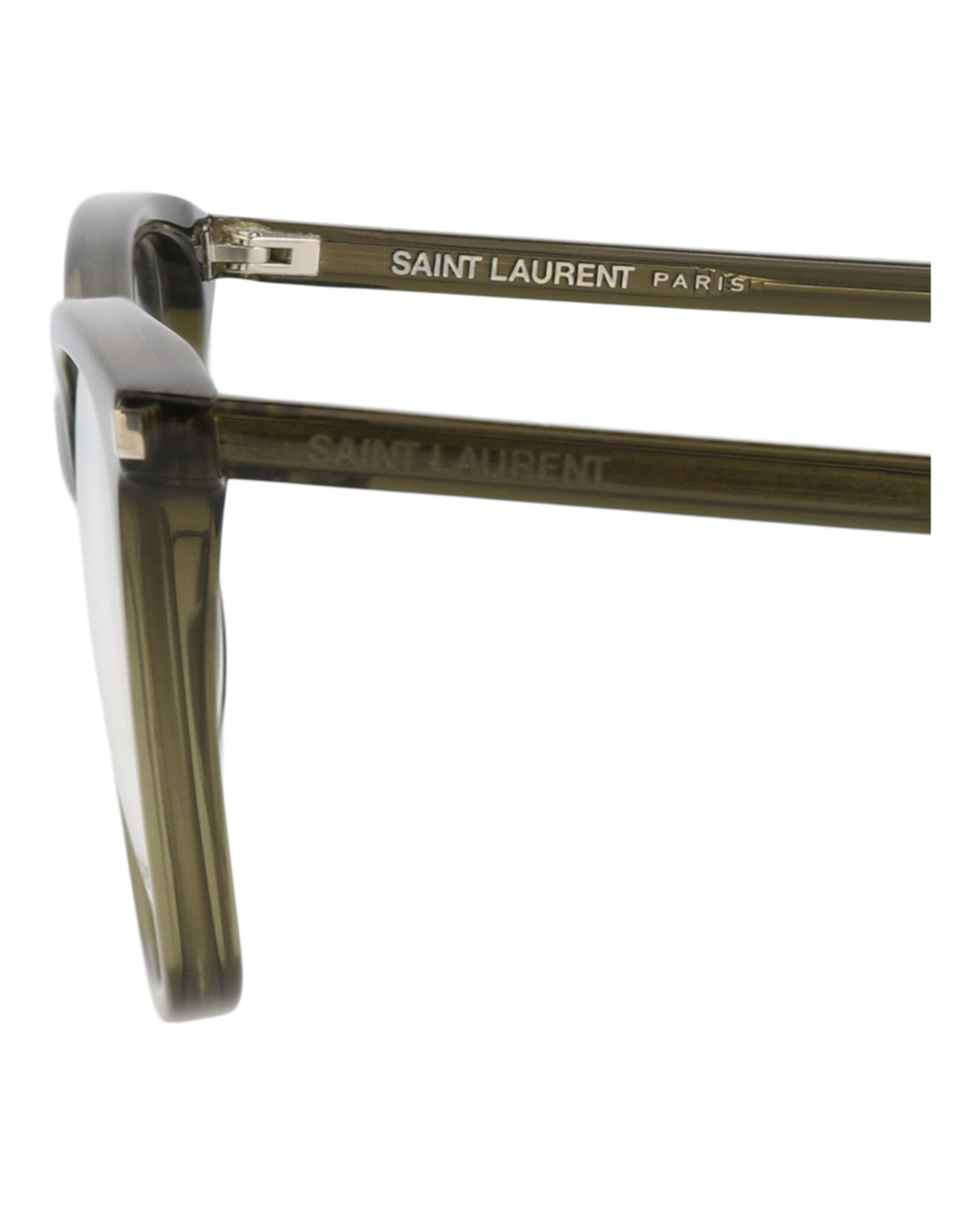 Saint Laurent Womens Cat Eye Green Green Transparent Fashion Designer Eyewear