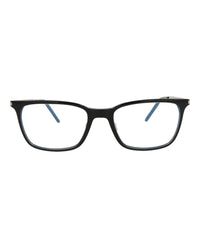 Saint Laurent Mens Square/Rectangle Black Silver Transparent Fashion Designer Eyewear