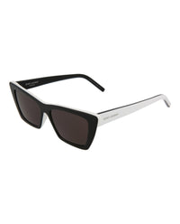 Saint Laurent Womens Cat Eye Black White Grey Fashion Designer Eyewear