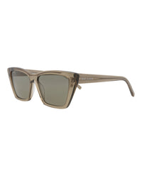 Saint Laurent Saint Laurent Womens Cat Eye Brown Brown Grey Fashion Designer Eyewear