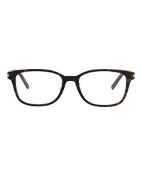 Saint Laurent Saint Laurent Unisex Square/Rectangle Havana Havana Transparent Fashion Designer Eyewear