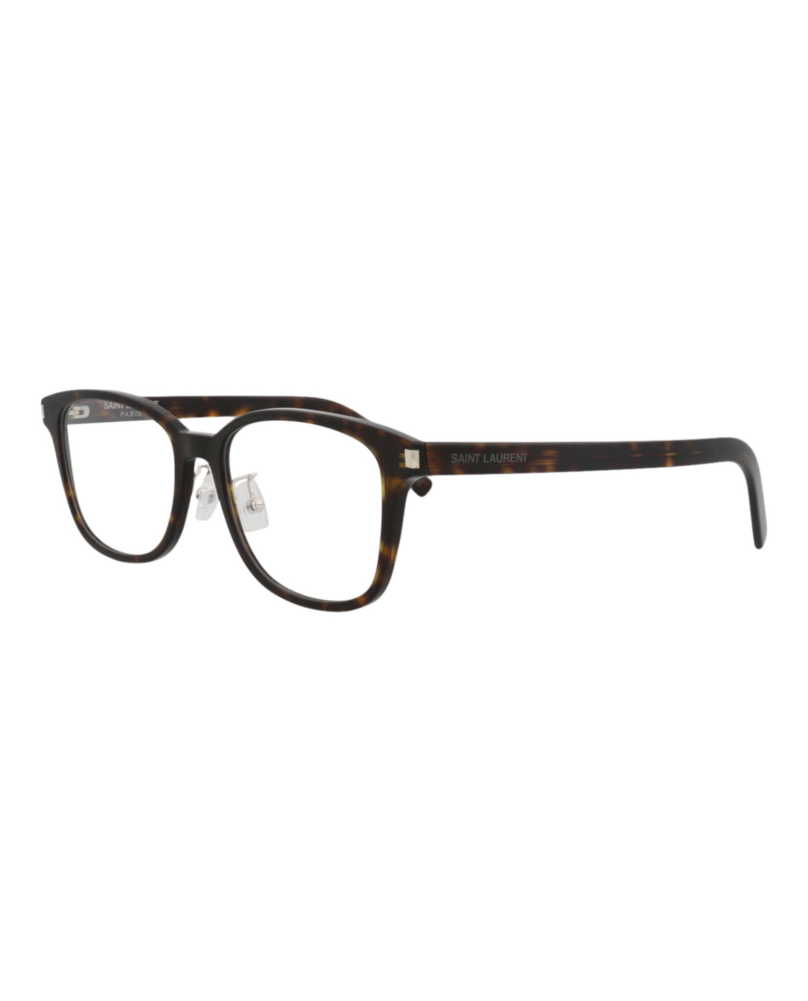 Saint Laurent Saint Laurent Unisex Square/Rectangle Havana Havana Transparent Fashion Designer Eyewear