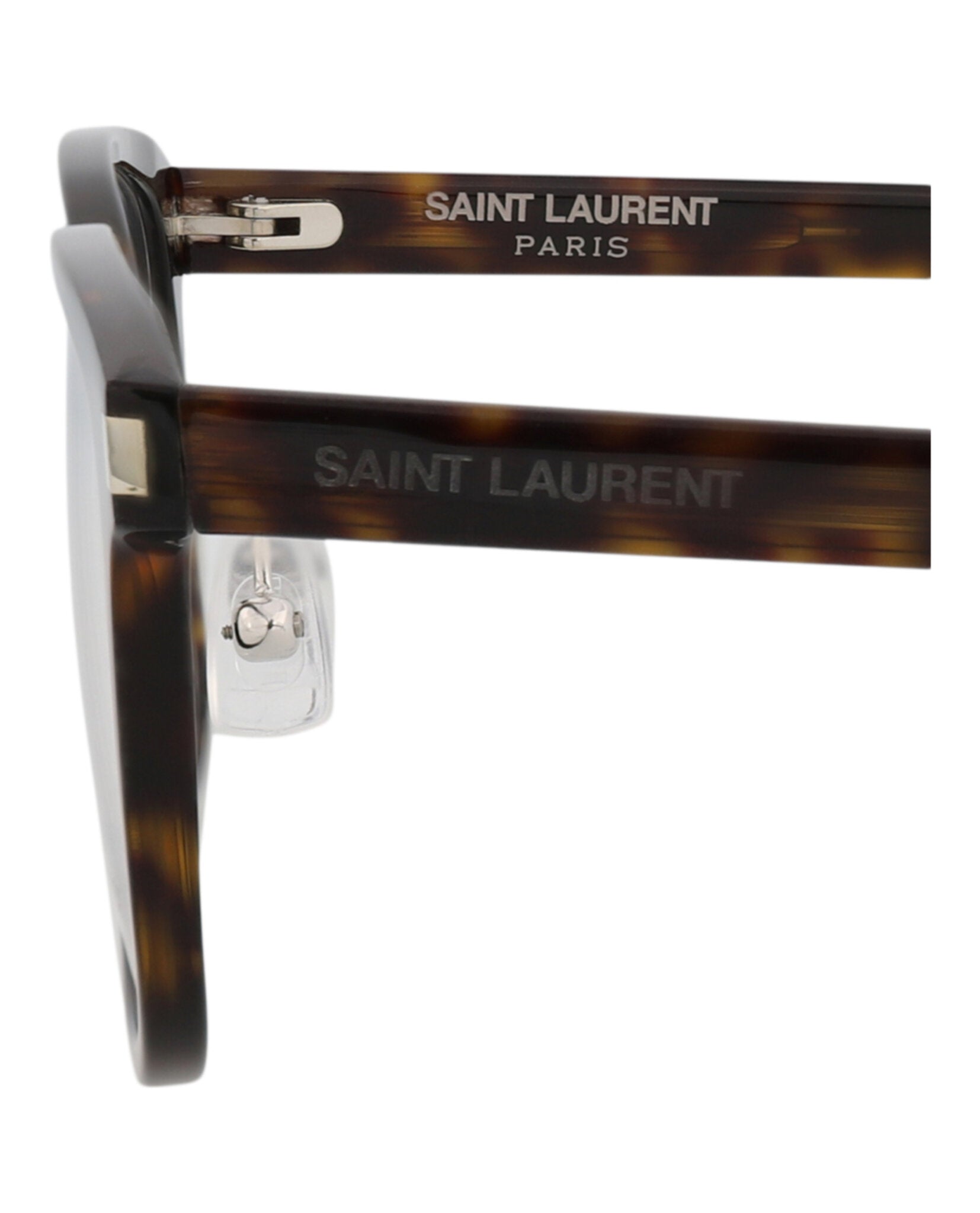 Saint Laurent Saint Laurent Unisex Square/Rectangle Havana Havana Transparent Fashion Designer Eyewear