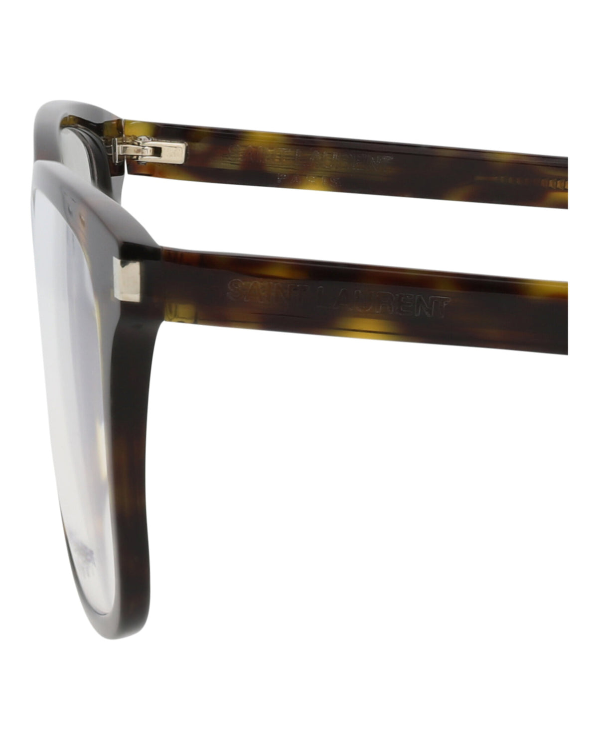 Saint Laurent Unisex Square/Rectangle Havana Havana Transparent Fashion Designer Eyewear