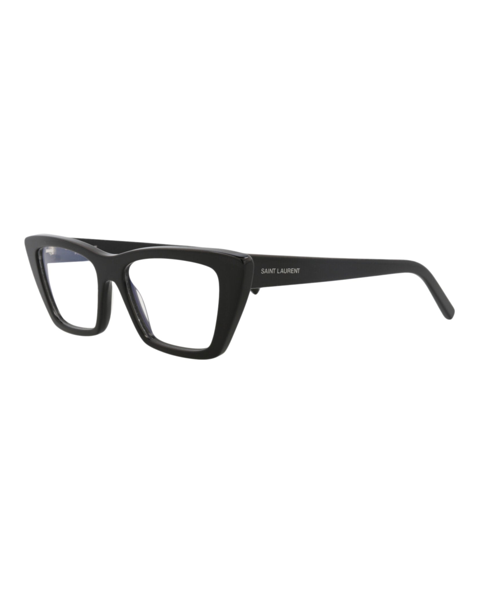 Saint Laurent Saint Laurent Womens Cat Eye Black Black Transparent Fashion Designer Eyewear