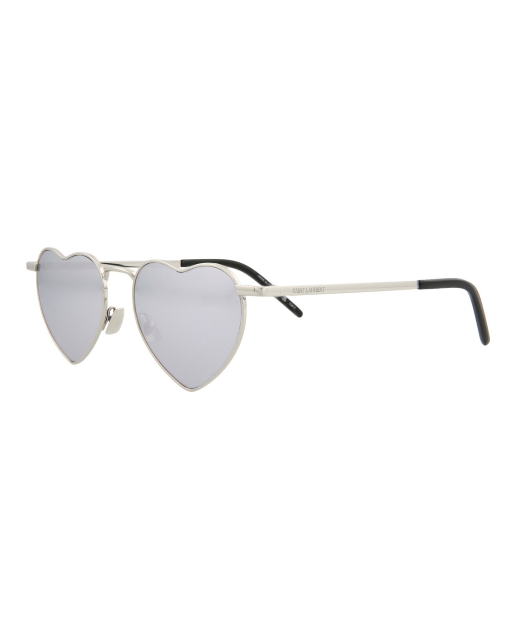 Saint Laurent Unisex Cat Eye Silver Silver Silver Fashion Designer Eyewear