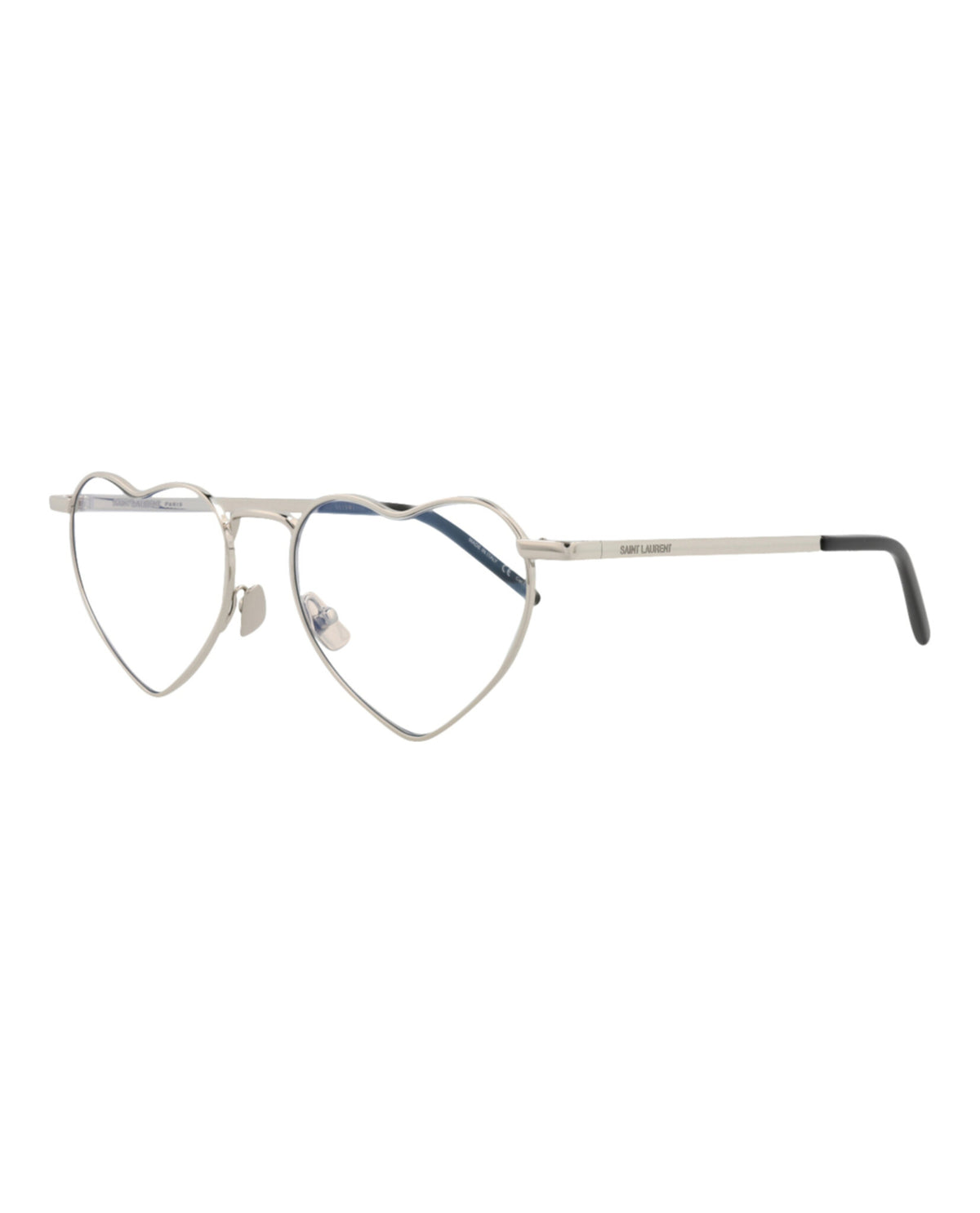 Saint Laurent Saint Laurent Unisex Cat Eye Silver Silver Transparent Fashion Designer Eyewear