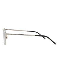 Saint Laurent Saint Laurent Unisex Cat Eye Silver Silver Transparent Fashion Designer Eyewear