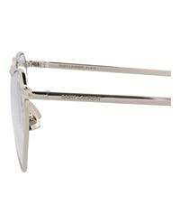 Saint Laurent Saint Laurent Unisex Cat Eye Silver Silver Transparent Fashion Designer Eyewear