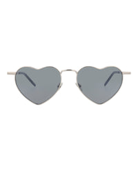 Saint Laurent Saint Laurent Unisex Cat Eye Silver Silver Silver Fashion Designer Eyewear