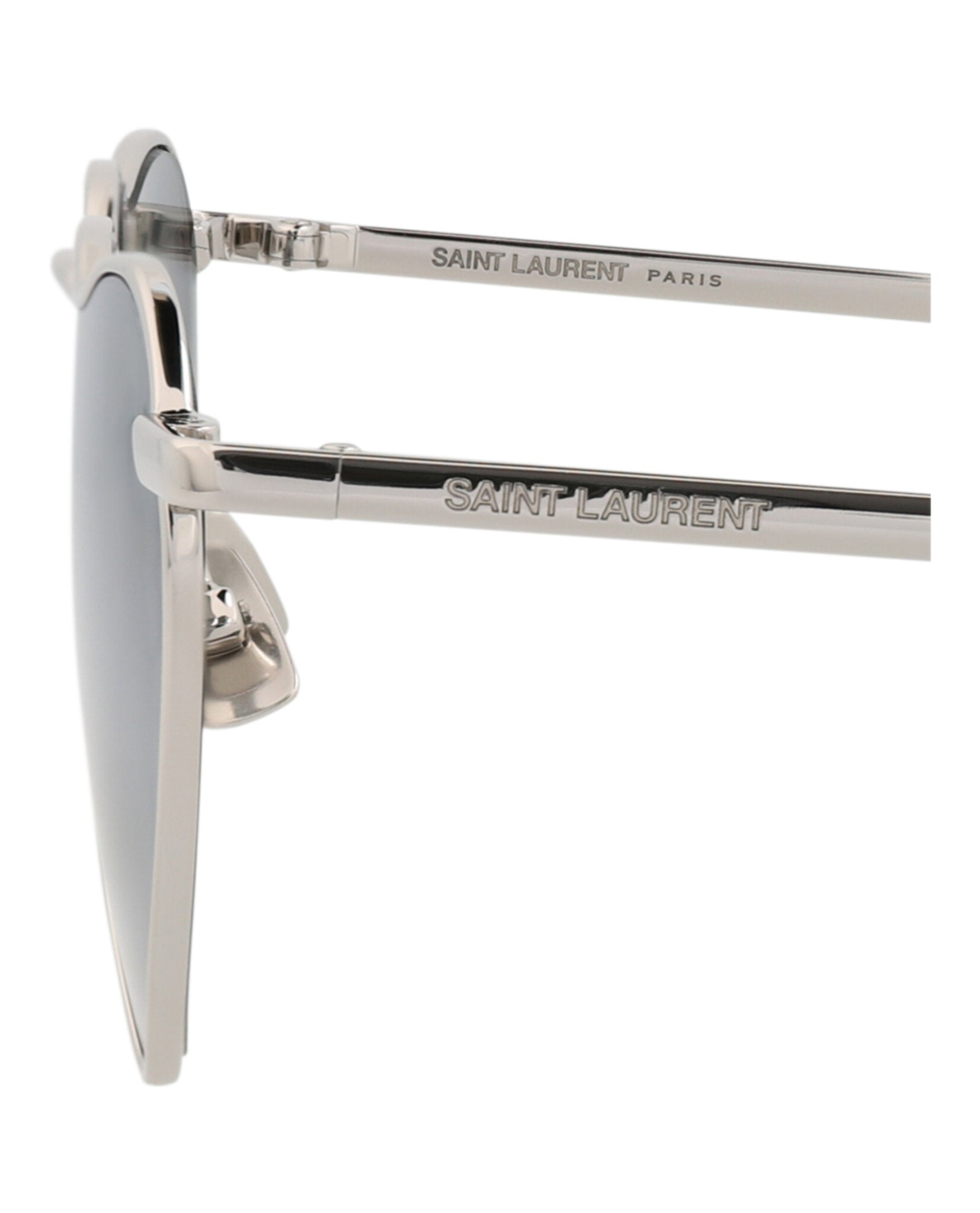 Saint Laurent Saint Laurent Unisex Cat Eye Silver Silver Silver Fashion Designer Eyewear