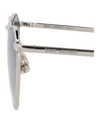 Saint Laurent Saint Laurent Unisex Cat Eye Silver Silver Silver Fashion Designer Eyewear