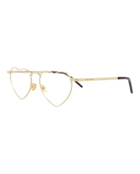 Saint Laurent Saint Laurent Womens Cat Eye Gold Gold Transparent Fashion Designer Eyewear