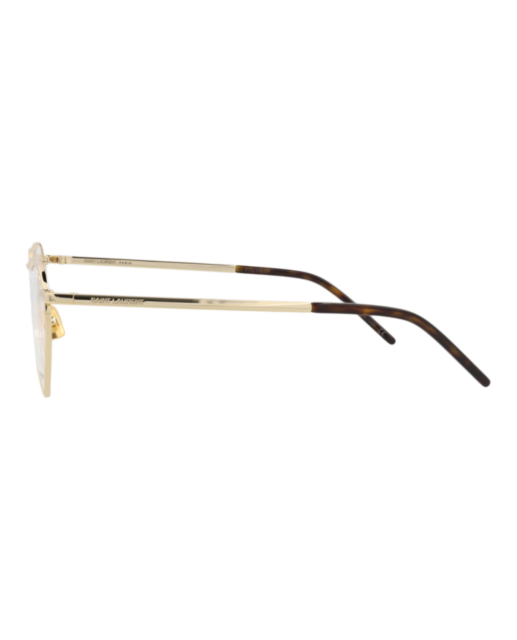 Saint Laurent Saint Laurent Womens Cat Eye Gold Gold Transparent Fashion Designer Eyewear