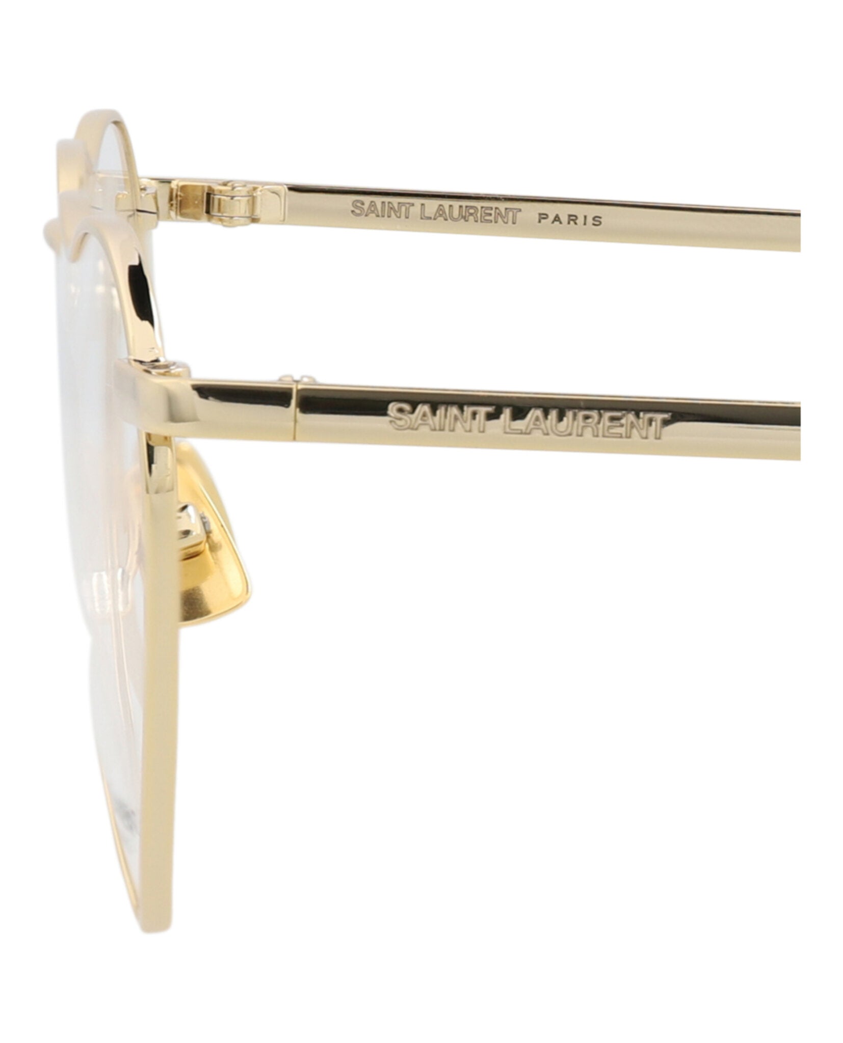 Saint Laurent Saint Laurent Womens Cat Eye Gold Gold Transparent Fashion Designer Eyewear