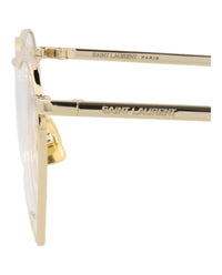 Saint Laurent Saint Laurent Womens Cat Eye Gold Gold Transparent Fashion Designer Eyewear