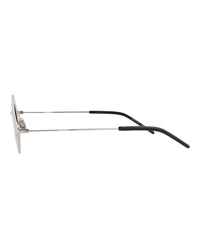 Saint Laurent Saint Laurent Unisex Square/Rectangle Silver Silver Silver Fashion Designer Eyewear