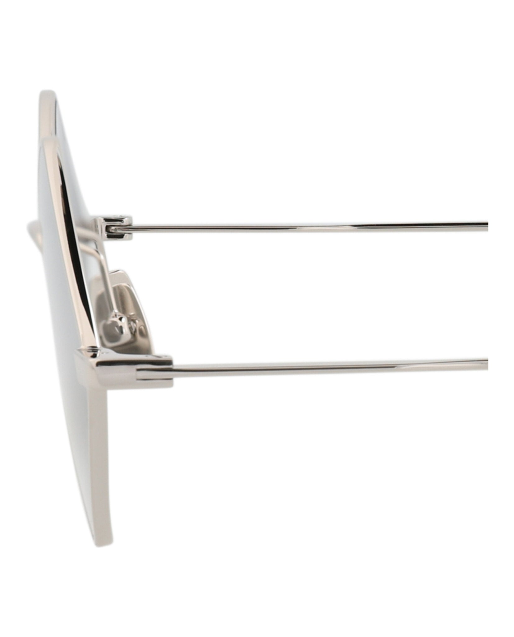 Saint Laurent Saint Laurent Unisex Square/Rectangle Silver Silver Silver Fashion Designer Eyewear
