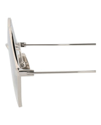 Saint Laurent Saint Laurent Unisex Square/Rectangle Silver Silver Silver Fashion Designer Eyewear