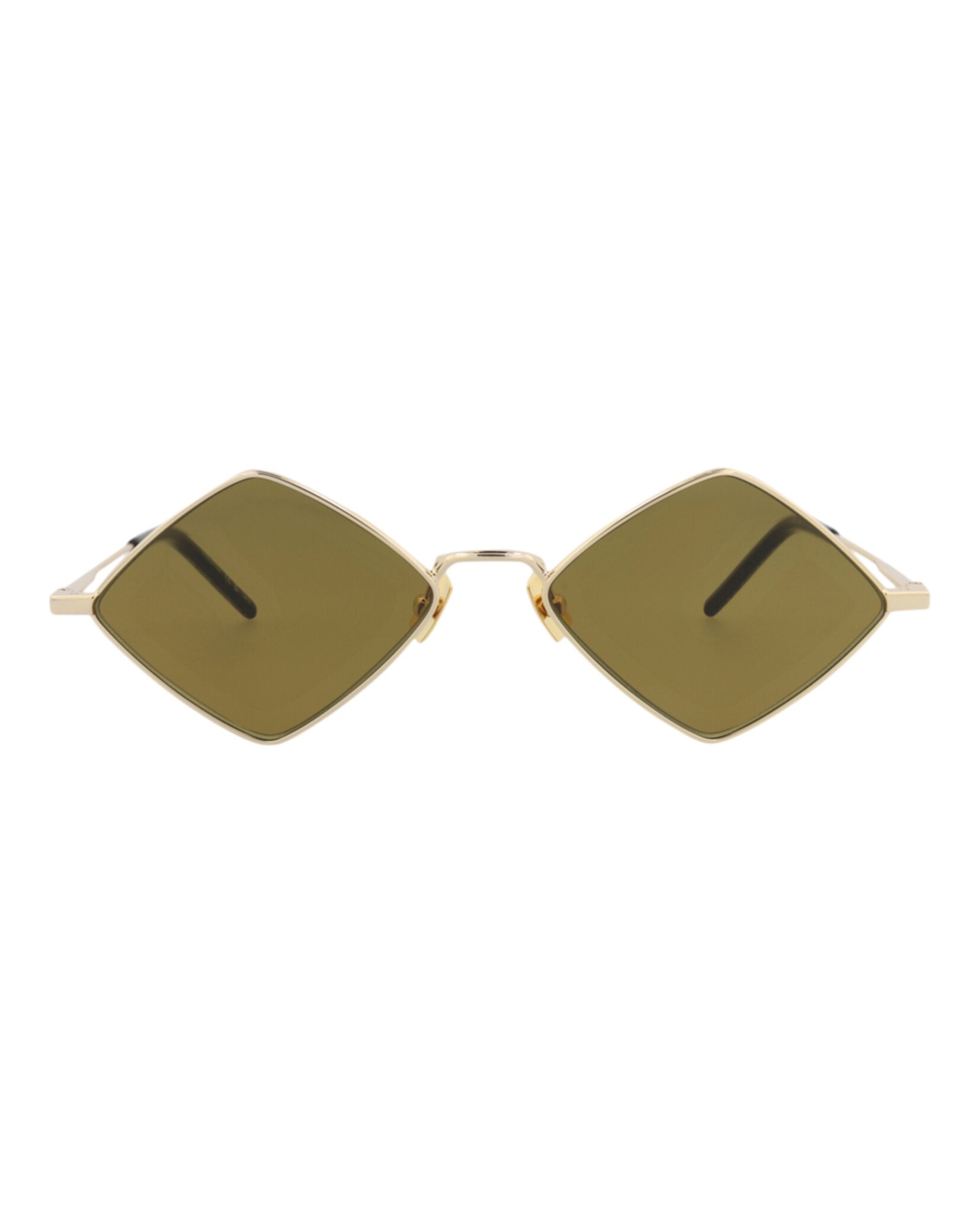 Saint Laurent Saint Laurent Unisex Square/Rectangle Gold Gold Brown Fashion Designer Eyewear