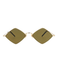 Saint Laurent Saint Laurent Unisex Square/Rectangle Gold Gold Brown Fashion Designer Eyewear