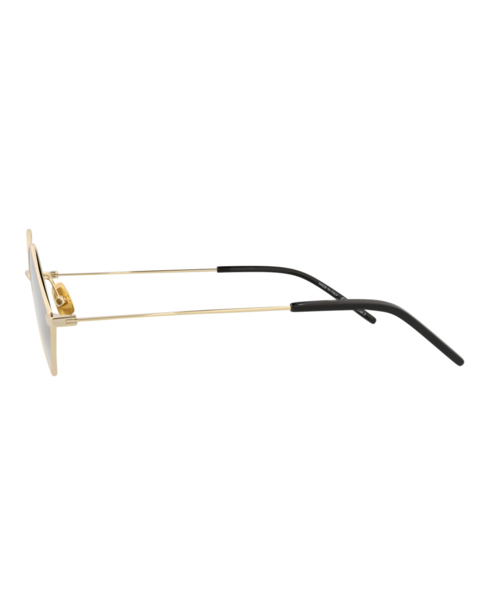 Saint Laurent Saint Laurent Unisex Square/Rectangle Gold Gold Brown Fashion Designer Eyewear