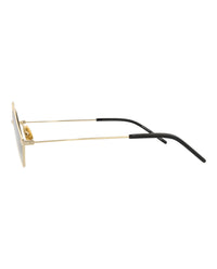 Saint Laurent Saint Laurent Unisex Square/Rectangle Gold Gold Brown Fashion Designer Eyewear