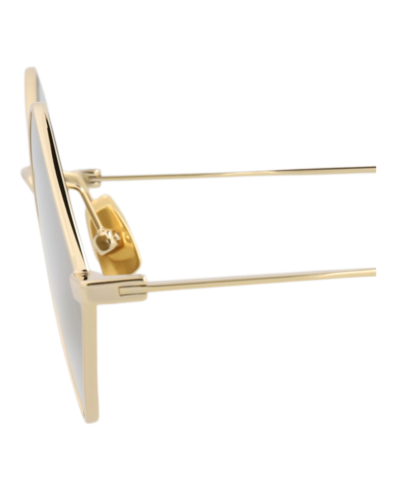 Saint Laurent Saint Laurent Unisex Square/Rectangle Gold Gold Brown Fashion Designer Eyewear