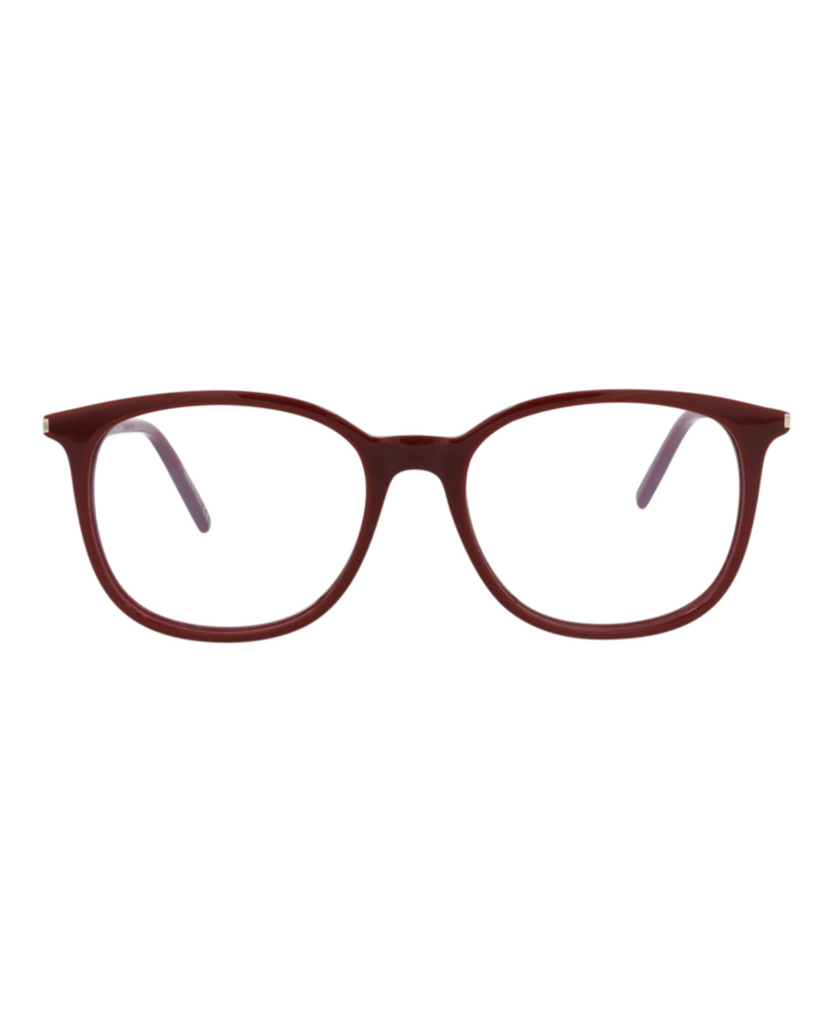 Saint Laurent Saint Laurent Womens Round/Oval Burgundy Burgundy Transparent Fashion Designer Eyewear