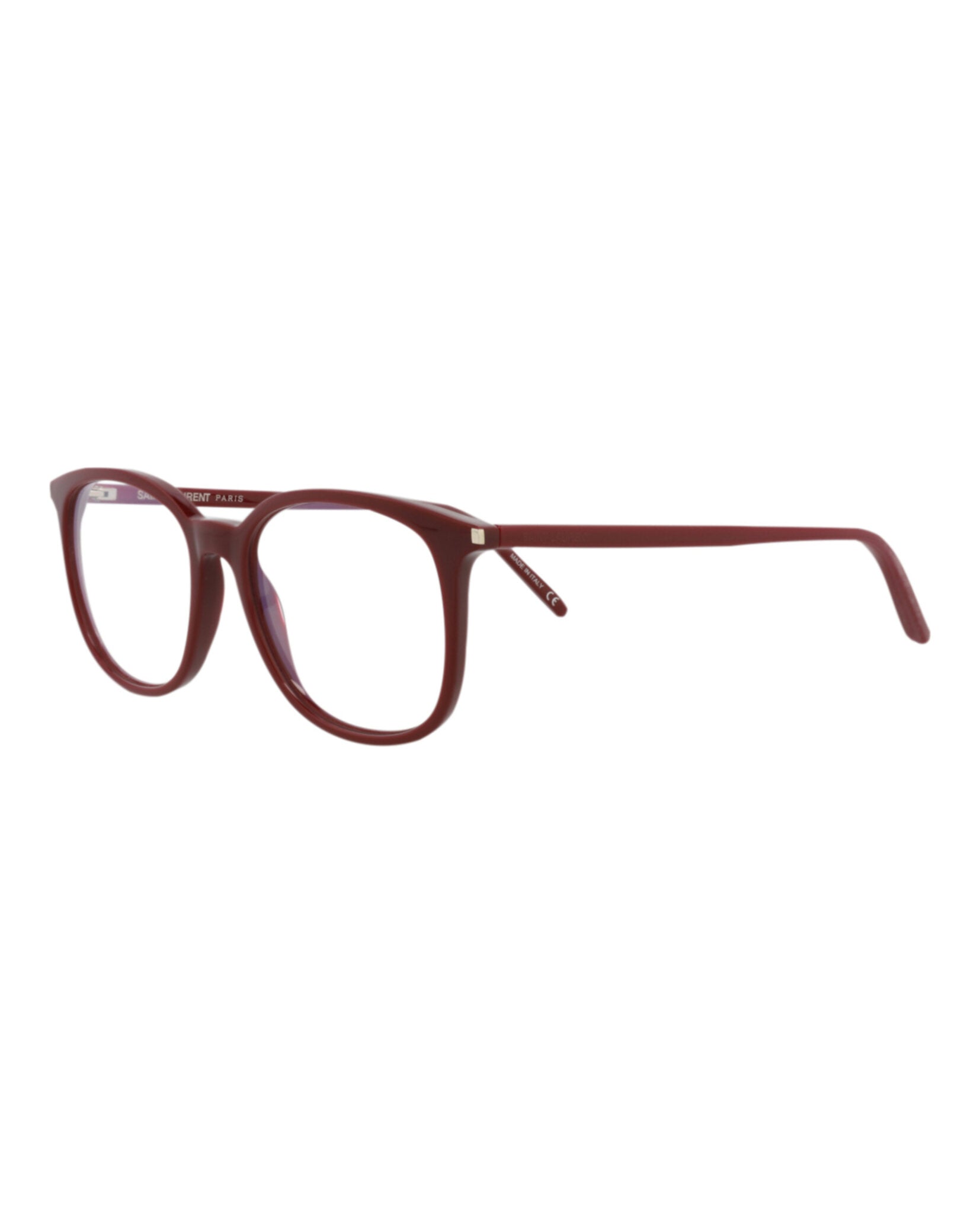 Saint Laurent Saint Laurent Womens Round/Oval Burgundy Burgundy Transparent Fashion Designer Eyewear