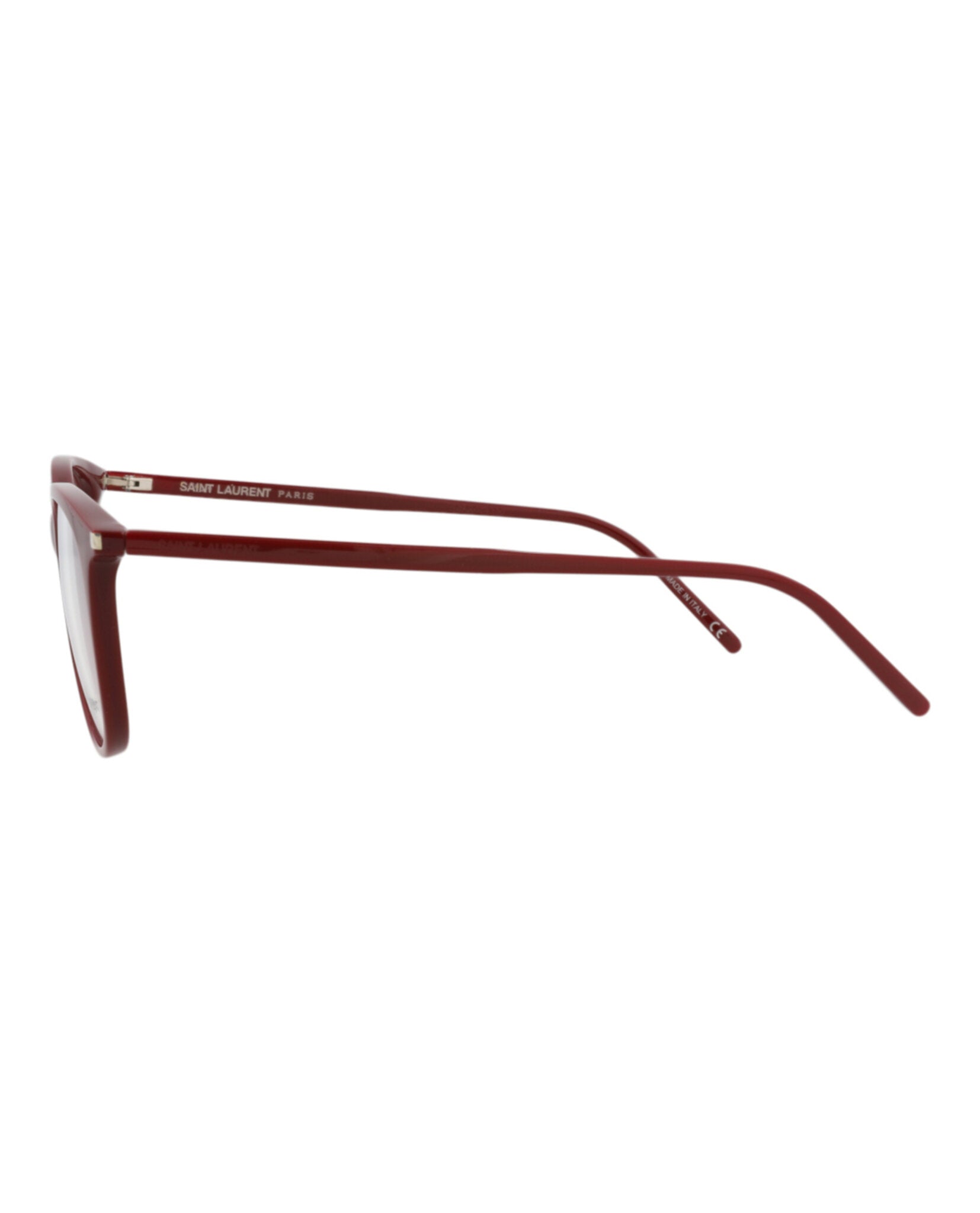Saint Laurent Saint Laurent Womens Round/Oval Burgundy Burgundy Transparent Fashion Designer Eyewear