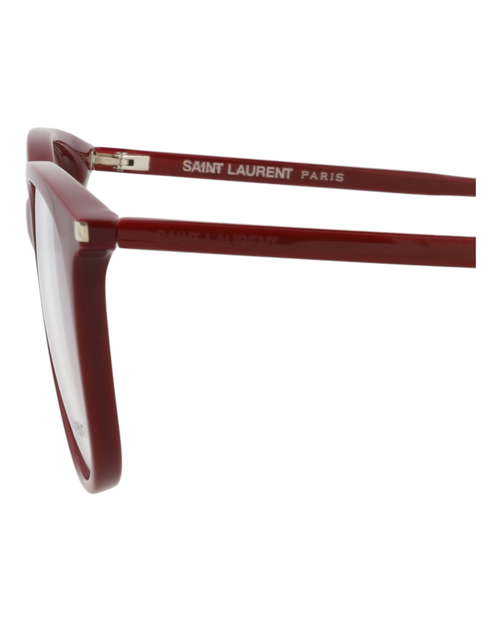 Saint Laurent Saint Laurent Womens Round/Oval Burgundy Burgundy Transparent Fashion Designer Eyewear