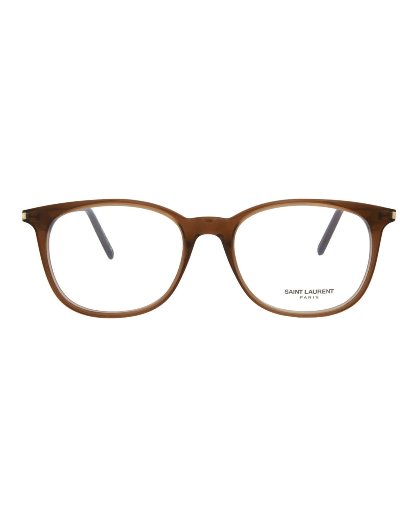 Saint Laurent Saint Laurent Womens Round/Oval Brown Brown Transparent Fashion Designer Eyewear