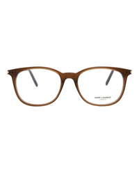 Saint Laurent Saint Laurent Womens Round/Oval Brown Brown Transparent Fashion Designer Eyewear