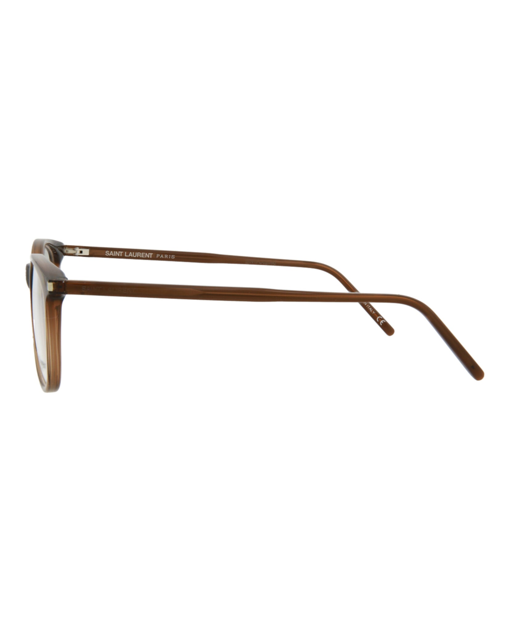 Saint Laurent Saint Laurent Womens Round/Oval Brown Brown Transparent Fashion Designer Eyewear