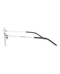 Saint Laurent Saint Laurent Unisex Aviator Silver Silver Green Fashion Designer Eyewear