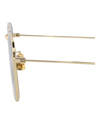 Saint Laurent Saint Laurent Unisex Aviator Gold Gold Grey Fashion Designer Eyewear